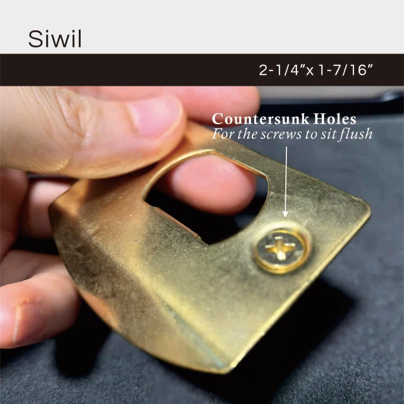 Siwil Door Strike Plate Univeral, 2-1/4 inch x 1-7/16 inch, Round Corner - 2 Pack (Gold) - Image 3